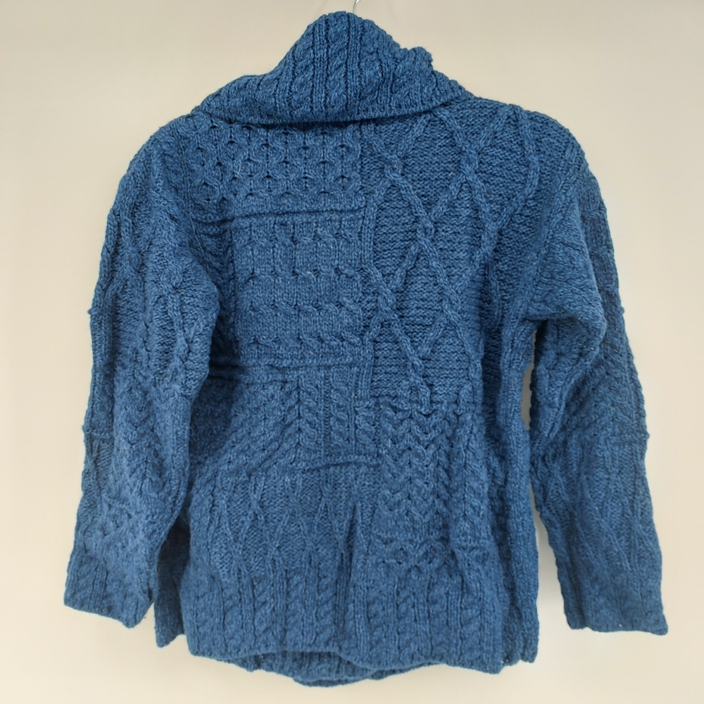 ARAN Woolen Mills PATCHWORK CARDIGAN WITH COLLAR - Picture 13 of 13